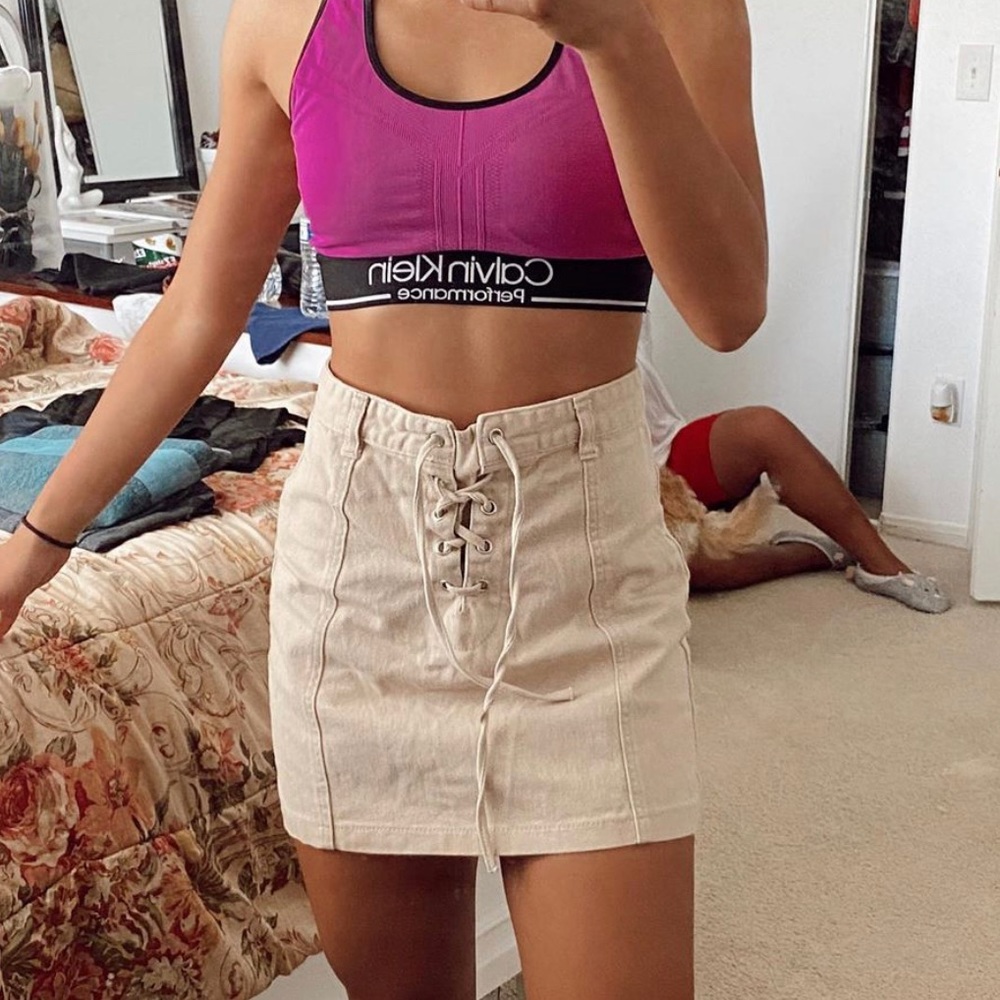 tan skirt